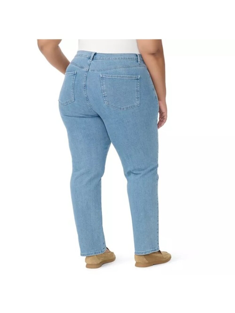 Gloria Vanderbilt Womens Plus Classic Jeans Light Wash Amanda Plus Sz 16W New